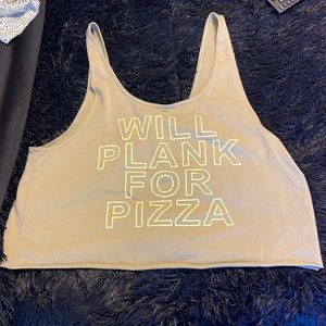 I will plank for pizza tank top with open back